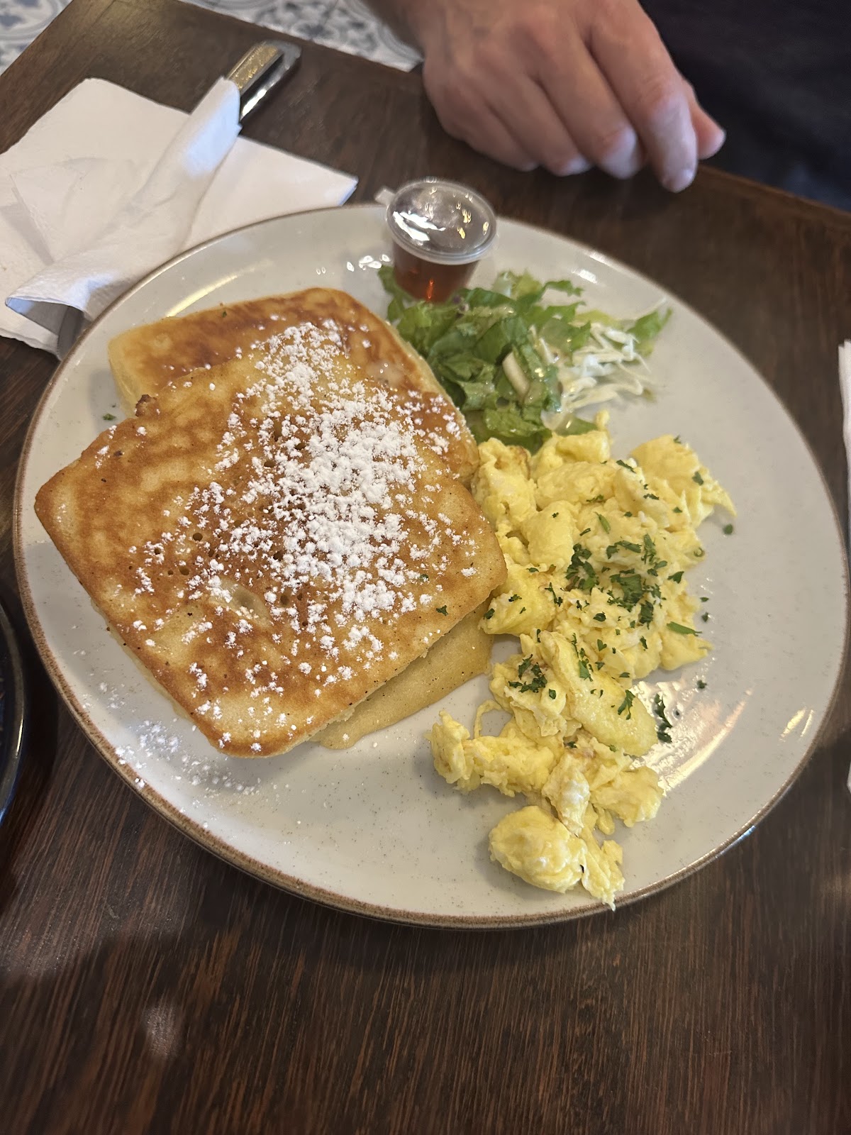 French toast with scrambled eggs
